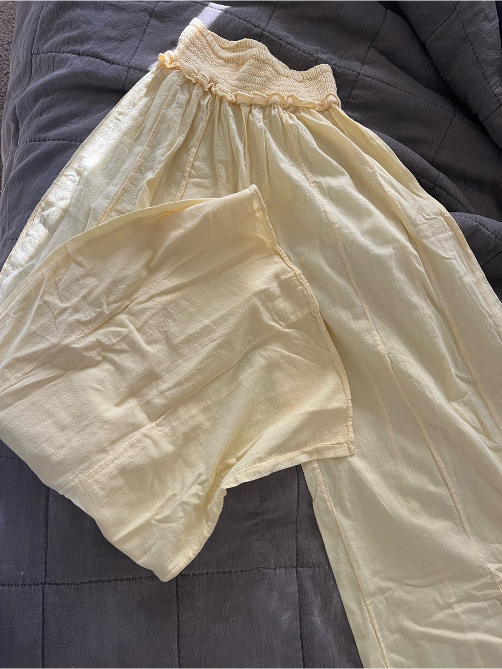 Light Yellow Girls' linen Pants